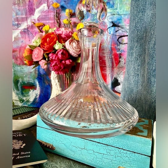 Rare Vintage GUCCI Crystal Decanter Barware Bar Cart Cocktail Party Decor Design - Picture 2 of 6